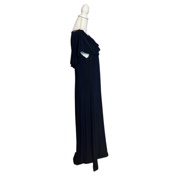 Patra Navy Formal Sleeveless A-line Floor Length Gown Size 14 - Picture 3 of 12